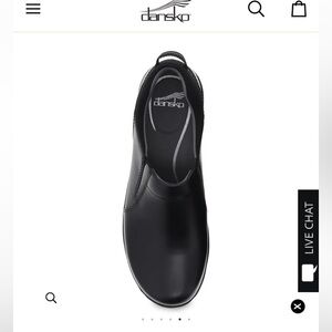 Dansko Shoes Womens Sz 41 Neci Slip Resistant Loafer Black Leather Clogs EUC